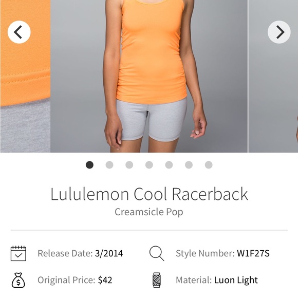 Lululemon Orange Racerback Tank Top - Picture 4 of 4